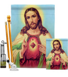 Sacred Heart Jesus - Faith & Religious Inspirational Vertical Impressions Decorative Flags HG192617 Made In USA