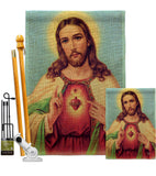 Sacred Heart Jesus - Faith & Religious Inspirational Vertical Impressions Decorative Flags HG192617 Made In USA