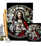 Sacred Heart With Angels - Faith & Religious Inspirational Vertical Impressions Decorative Flags HG192621 Made In USA