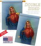 Sacred Heart Mary - Faith & Religious Inspirational Vertical Impressions Decorative Flags HG103051 Made In USA