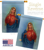 Sacred Heart Mary - Faith & Religious Inspirational Vertical Impressions Decorative Flags HG103051 Made In USA