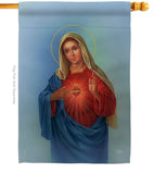 Sacred Heart Mary - Faith & Religious Inspirational Vertical Impressions Decorative Flags HG103051 Made In USA