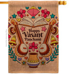 Happy Vasant Panchami - Faith & Religious Inspirational Vertical Impressions Decorative Flags HG103076 Made In USA