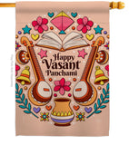 Happy Vasant Panchami - Faith & Religious Inspirational Vertical Impressions Decorative Flags HG103076 Made In USA