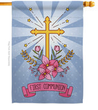 Holy Communion - Faith & Religious Inspirational Vertical Impressions Decorative Flags HG137212 Made In USA