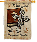 Things are Possible - Faith & Religious Inspirational Vertical Impressions Decorative Flags HG137511 Made In USA