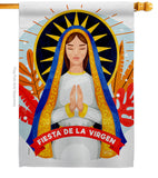 Fiesta De La Virgen - Faith & Religious Inspirational Vertical Impressions Decorative Flags HG137521 Made In USA