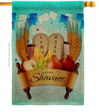 Happy Shavuot - Faith & Religious Inspirational Vertical Impressions Decorative Flags HG137531 Made In USA