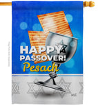 Happy Passover Pesach - Faith & Religious Inspirational Vertical Impressions Decorative Flags HG137534 Made In USA