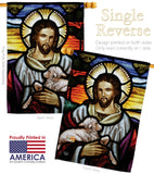 Jesus is the Good Shepherd - Faith & Religious Inspirational Vertical Impressions Decorative Flags HG192082 Made In USA