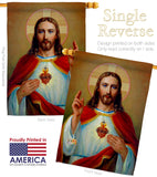 Jesus Sacred Heart - Faith & Religious Inspirational Vertical Impressions Decorative Flags HG192160 Made In USA