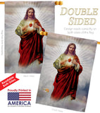 Sacred Heart of Jesus - Faith & Religious Inspirational Vertical Impressions Decorative Flags HG192161 Made In USA
