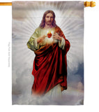Sacred Heart of Jesus - Faith & Religious Inspirational Vertical Impressions Decorative Flags HG192161 Made In USA