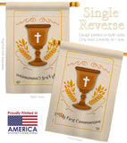 My First Communion - Faith & Religious Inspirational Vertical Impressions Decorative Flags HG192207 Made In USA