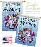 Happy Passover - Faith & Religious Inspirational Vertical Impressions Decorative Flags HG192318 Made In USA