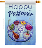 Happy Passover - Faith & Religious Inspirational Vertical Impressions Decorative Flags HG192318 Made In USA