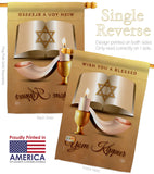 Yom Kipper Blessed - Faith & Religious Inspirational Vertical Impressions Decorative Flags HG192369 Made In USA