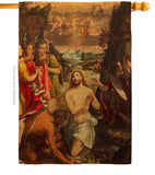 Baptism of Christ - Faith & Religious Inspirational Vertical Impressions Decorative Flags HG192377 Made In USA