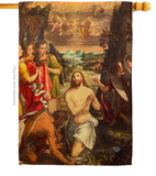 Baptism of Christ - Faith & Religious Inspirational Vertical Impressions Decorative Flags HG192377 Made In USA