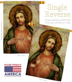 Sacred Heart of Jesus - Faith & Religious Inspirational Vertical Impressions Decorative Flags HG192380 Made In USA