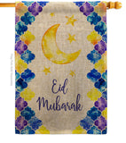 Eid Mubarak - Faith & Religious Inspirational Vertical Impressions Decorative Flags HG192393 Made In USA