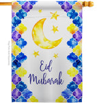 Eid Mubarak - Faith & Religious Inspirational Vertical Impressions Decorative Flags HG192393 Made In USA