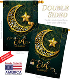 Bright Eid Mubarak - Faith & Religious Inspirational Vertical Impressions Decorative Flags HG192403 Made In USA