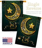 Bright Eid Mubarak - Faith & Religious Inspirational Vertical Impressions Decorative Flags HG192403 Made In USA