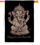 Ganesh Chaturthi - Faith & Religious Inspirational Vertical Impressions Decorative Flags HG192454 Made In USA