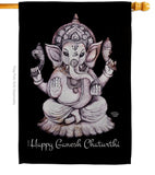 Ganesh Chaturthi - Faith & Religious Inspirational Vertical Impressions Decorative Flags HG192454 Made In USA