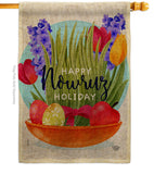 Happy Nowruz Holiday - Faith & Religious Inspirational Vertical Impressions Decorative Flags HG192463 Made In USA