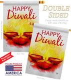 Diwali Greeting - Faith & Religious Inspirational Vertical Impressions Decorative Flags HG192475 Made In USA