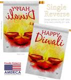 Diwali Greeting - Faith & Religious Inspirational Vertical Impressions Decorative Flags HG192475 Made In USA