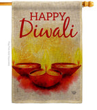 Diwali Greeting - Faith & Religious Inspirational Vertical Impressions Decorative Flags HG192475 Made In USA