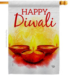 Diwali Greeting - Faith & Religious Inspirational Vertical Impressions Decorative Flags HG192475 Made In USA