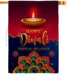 Deepawali Greeting - Faith & Religious Inspirational Vertical Impressions Decorative Flags HG192486 Made In USA