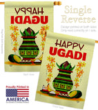 Happy Ugadi - Faith & Religious Inspirational Vertical Impressions Decorative Flags HG192503 Made In USA