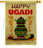 Happy Ugadi - Faith & Religious Inspirational Vertical Impressions Decorative Flags HG192503 Made In USA