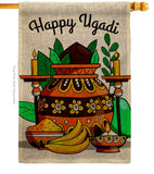 Celebrate Ugadi - Faith & Religious Inspirational Vertical Impressions Decorative Flags HG192506 Made In USA