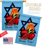 Shana Tova - Faith & Religious Inspirational Vertical Impressions Decorative Flags HG192509 Made In USA