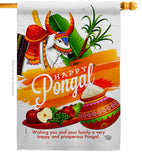 Happy Prosperous Pongal - Faith & Religious Inspirational Vertical Impressions Decorative Flags HG192514 Made In USA