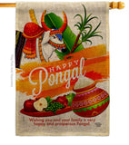 Happy Prosperous Pongal - Faith & Religious Inspirational Vertical Impressions Decorative Flags HG192514 Made In USA