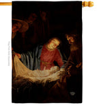 Adoration of the Shepherds - Faith & Religious Inspirational Vertical Impressions Decorative Flags HG192550 Made In USA