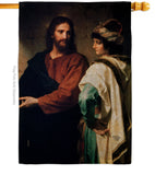 Christ And The Rich Young Ruler - Faith & Religious Inspirational Vertical Impressions Decorative Flags HG192553 Made In USA