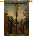 The Crucifixion with the Virgin - Faith & Religious Inspirational Vertical Impressions Decorative Flags HG192558 Made In USA