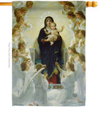 The Virgin With Angels - Faith & Religious Inspirational Vertical Impressions Decorative Flags HG192566 Made In USA