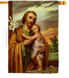 Joseph & Jesus - Faith & Religious Inspirational Vertical Impressions Decorative Flags HG192596 Made In USA