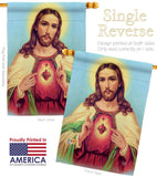 Sacred Heart Jesus - Faith & Religious Inspirational Vertical Impressions Decorative Flags HG192617 Made In USA