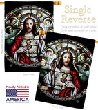 Sacred Heart With Angels - Faith & Religious Inspirational Vertical Impressions Decorative Flags HG192621 Made In USA