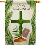 Happy Palm Sunday - Faith & Religious Inspirational Vertical Impressions Decorative Flags HG192714 Made In USA